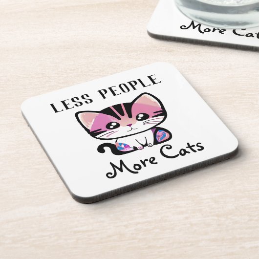Dessous-de-verre Moins de gens, plus de chats (Côté gauche)