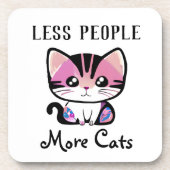 Dessous-de-verre Moins de gens, plus de chats (Devant)