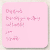 Dessous-de-verre Mois de sensibilisation au cancer du sein citation (Devant)