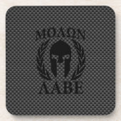 Dessous-de-verre Molon Labe Spartan Warriers Laurels Style carbone (Devant)