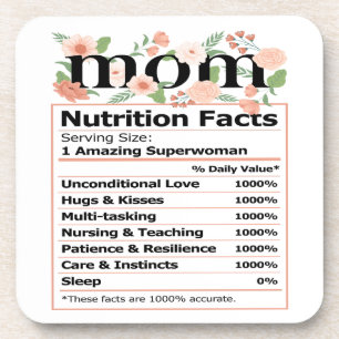 Dessous-de-verre MOM Nutrition Facts Hommage de la Fête des mères