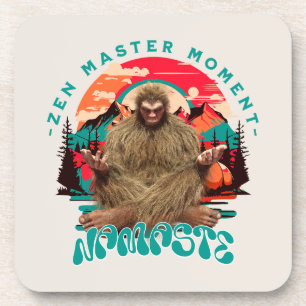 Dessous-de-verre Moment de maître Zen Bigfoot Art Rétro de Méditati