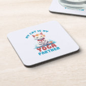 Dessous-de-verre Mon Chat Est Mon Partenaire De Yoga - Adorable Méd (Côté gauche)