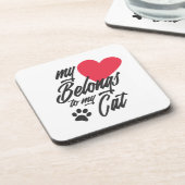 Dessous-de-verre Mon coeur appartient à mon chat Valentine | DESSOU (Côté gauche)