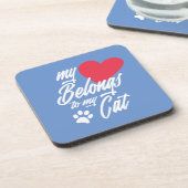 Dessous-de-verre Mon coeur appartient à mon chat Valentine | DESSOU (Côté gauche)