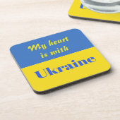 Dessous-de-verre Mon coeur est avec l'Ukraine (Côté gauche)