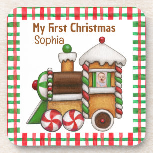 Dessous-de-verre Mon premier nom de la coutume de Noël mignon train