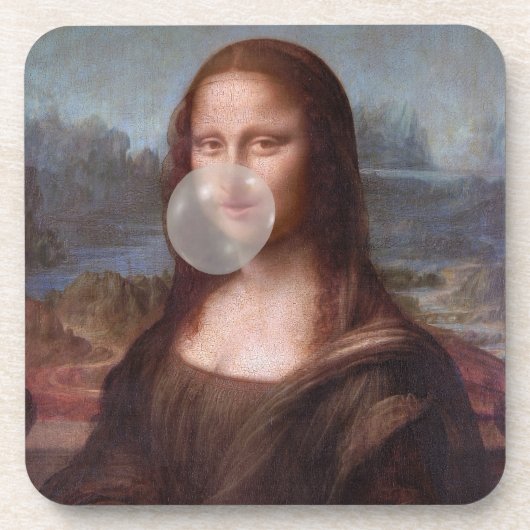 Dessous-de-verre Mona Lisa souffle de bulle grise gomme (Devant)