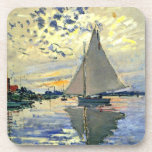 Dessous-de-verre Monet - Voilier au Petit-Gennevilliers<br><div class="desc">Claude Monet peinture,  Bateau à voile au Petit-Gennevilliers,  célèbre art</div>