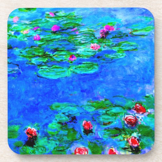 Dessous-de-verre Monet : Water Lilies OEuvre rouge (Devant)