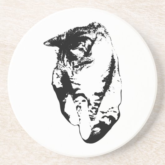 Dessous de verre monochrome Tabby Cat (Devant)