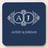 Dessous-de-verre Monogram initials wedding frame minimal design (Devant)