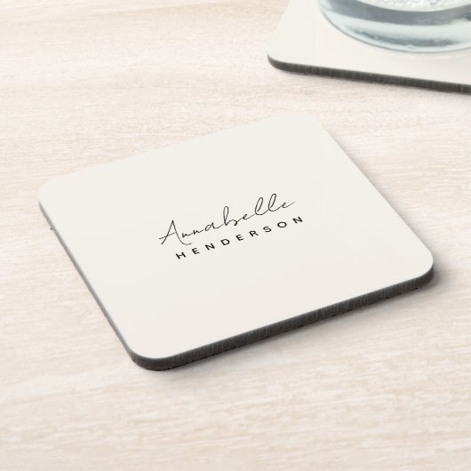 Dessous-de-verre Monogram neutre | Minimalist stylish (Côté gauche)