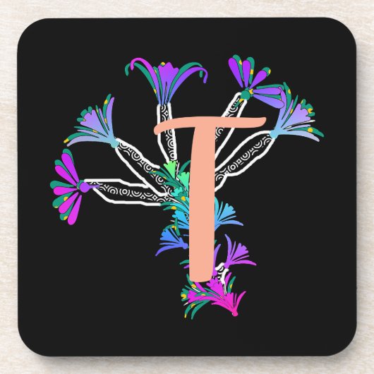 Dessous de verre Monogram T Initial de boisson (Devant)