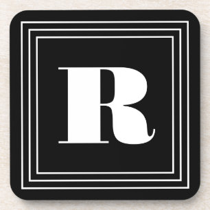 Dessous-de-verre Monogramme 3 cadres Noir et blanc