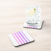 Dessous-de-verre Monogramme à rayures verticales rose et violet (Côté Droit)