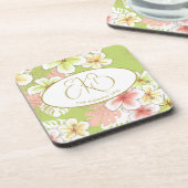 Dessous-de-verre Monogramme Anniversaire Élégant Tropical (Côté gauche)