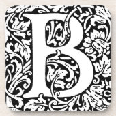 Dessous-de-verre Monogramme B initial. Nom customisé Modèle floral (Devant)