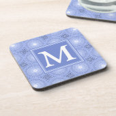 Dessous-de-verre Monogramme bleu cercles motif (Côté gauche)
