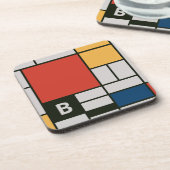 Dessous-de-verre Monogramme Carré De Stijl Inspiré (Côté gauche)