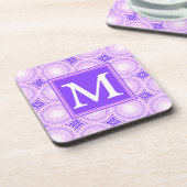 Dessous-de-verre Monogramme cercles violets motif (Côté gauche)