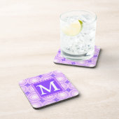 Dessous-de-verre Monogramme cercles violets motif (Côté Droit)
