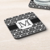 Dessous de verre monogramme Damask tendance (Côté gauche)