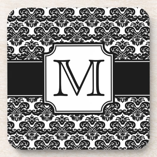 Dessous de verre monogramme Damask tendance (Devant)