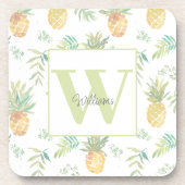 Dessous-de-verre Monogramme d'ananas tropical (Devant)