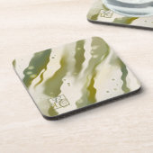 Dessous de verre Monogramme d'Art Abstrait Vert (Côté gauche)