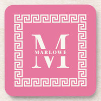 Monogramme de cadre de clé grecque moderne Élégant