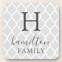 Monogramme de famille motif gris marocain