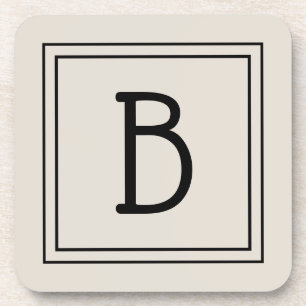 Dessous-de-verre Monogramme de Ferme Moderne en Brun et Noir