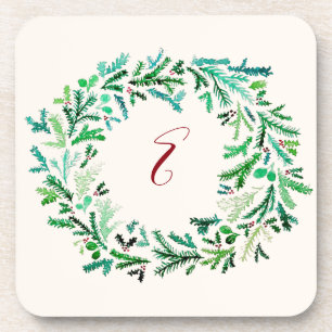 Dessous-de-verre Monogramme de guirlande de Noël