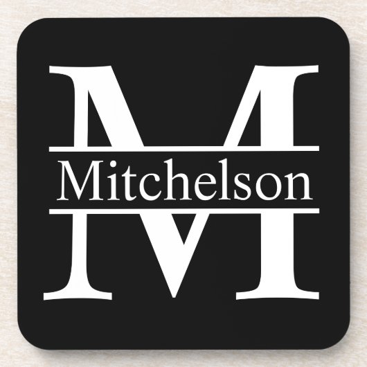 Dessous-de-verre Monogramme de la barre de croisement noire (Devant)