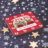 Dessous-de-verre Monogramme de menthe rouge et blanche Sucre de can