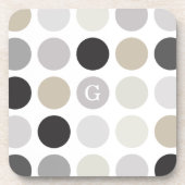 Dessous-de-verre monogramme de motif noir pois (Devant)