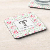 Dessous-de-verre Monogramme de Noël des flocons de neige tendance (Côté gauche)