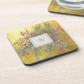 Dessous-de-verre Monogramme d'or botanique de pin de Noël (Côté gauche)