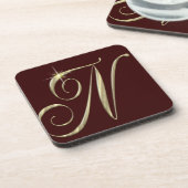 Dessous-de-verre Monogramme d'or N initiales marchandise (Côté gauche)