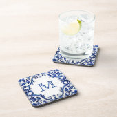 Dessous-de-verre Monogramme du mariage bleu Delft (Côté Droit)
