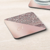 Dessous-de-verre Monogramme élégant or rose (Côté gauche)