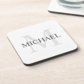 Dessous-de-verre Monogramme et nom personnalisés classiques (Côté gauche)