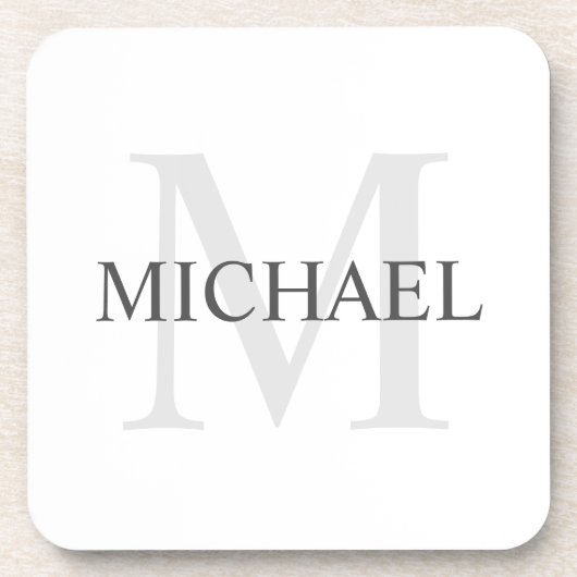 Dessous-de-verre Monogramme et nom personnalisés classiques (Devant)