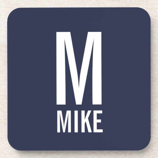 Dessous-de-verre Monogramme et nom personnalisés modernes (Devant)