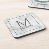 Dessous-de-verre Monogramme et nom personnalisés modernes (Côté gauche)
