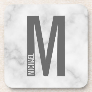 Dessous-de-verre Monogramme et nom personnalisés modernes