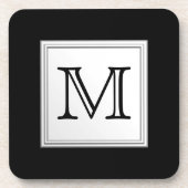 Dessous-de-verre Monogramme fait sur commande imprimé. Gris noir et (Devant)