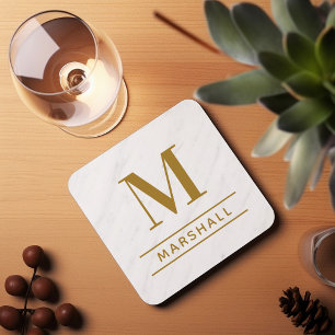 Dessous-de-verre Monogramme familial personnalisé en laiton classiq