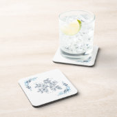 Dessous-de-verre Monogramme floral bleu "Y" initial calm (Côté Droit)